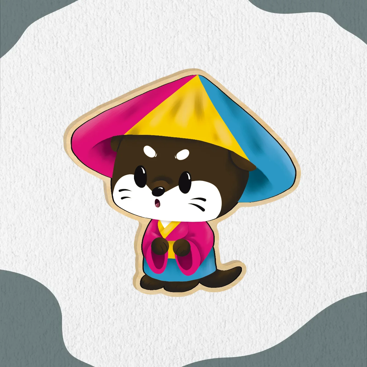 Pan Wooden Pride Pin - Kawauso