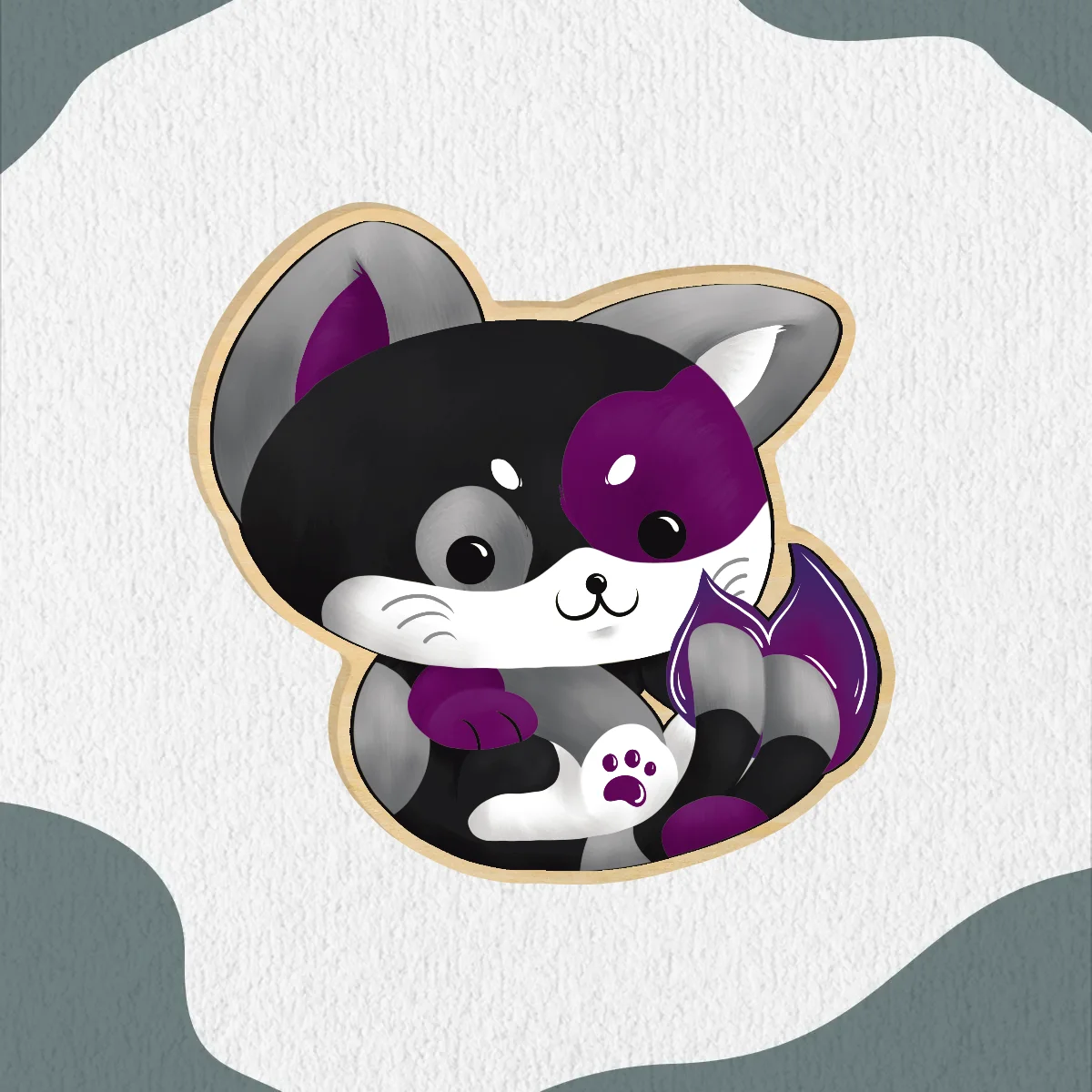 Ace Wooden Pride Pin - Nekomata