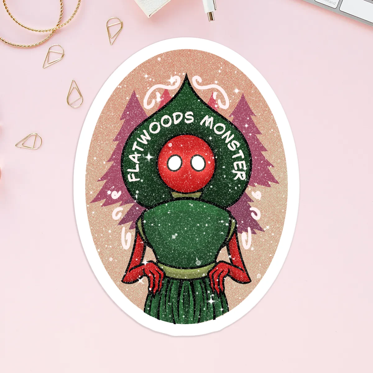 Flatwoods Monster Sand Glitter Frosted Stickers