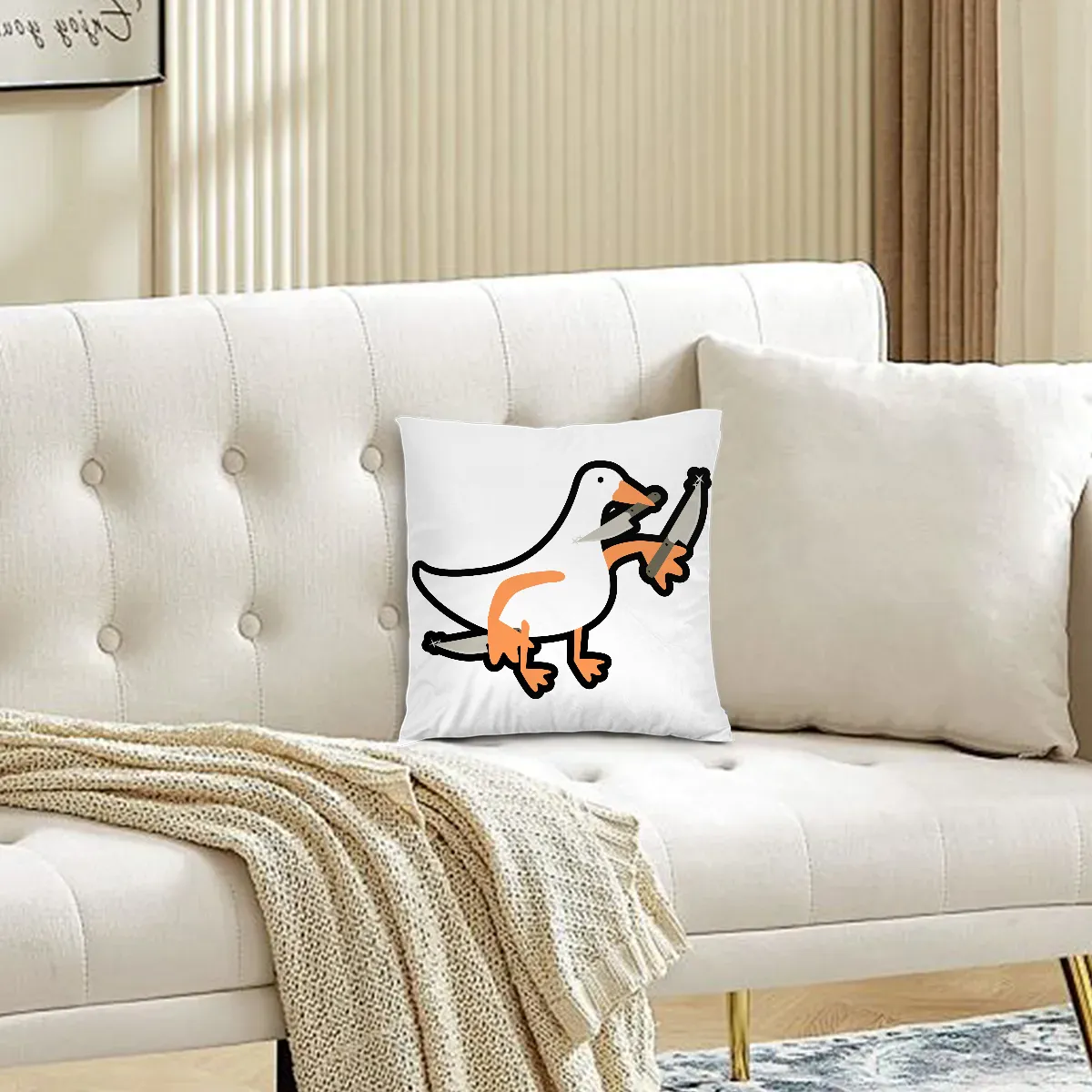 Securtiy Goose Square Throw Pillow