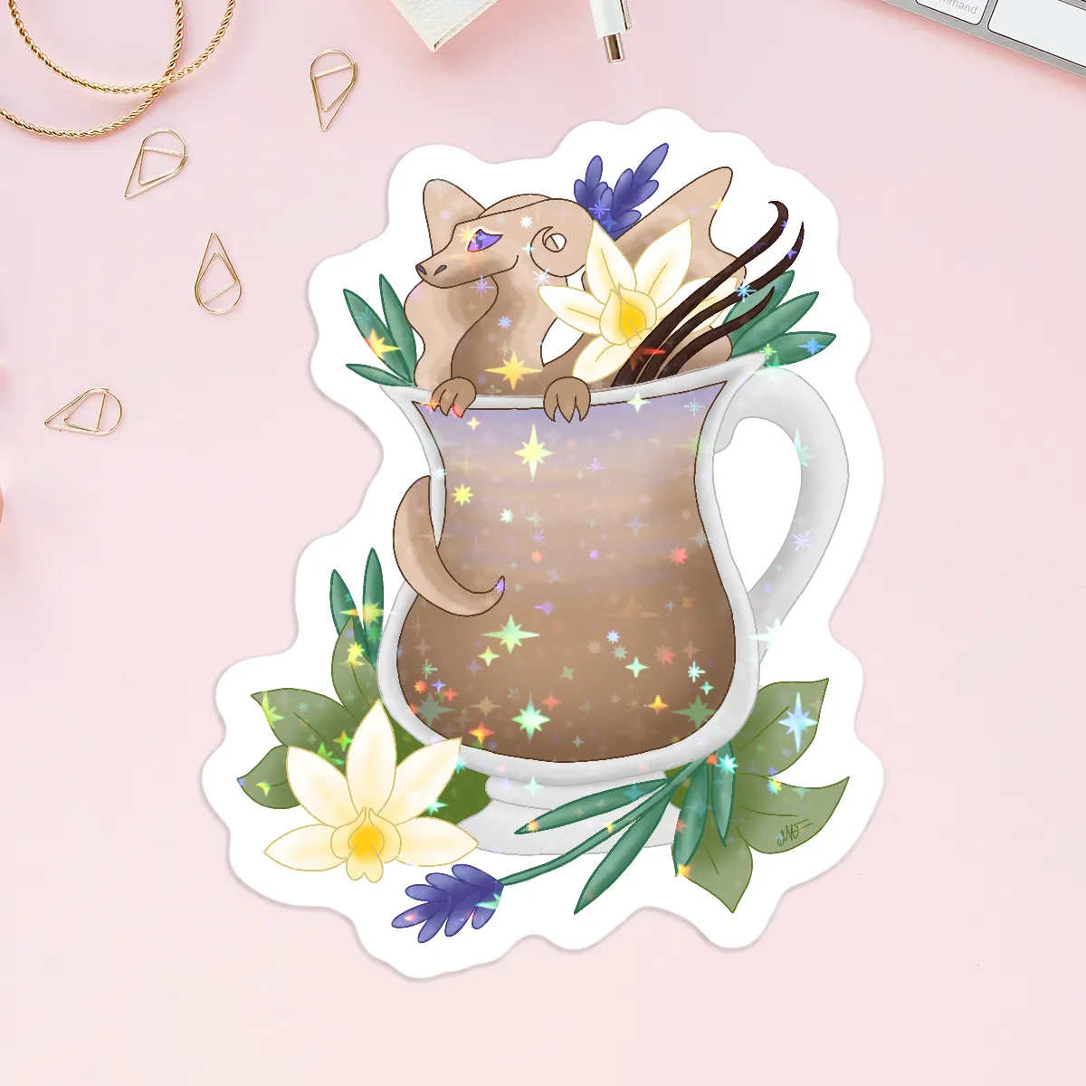 London Fog Tea Dragon Latte Holo 1-2" Stickers 5pc Set