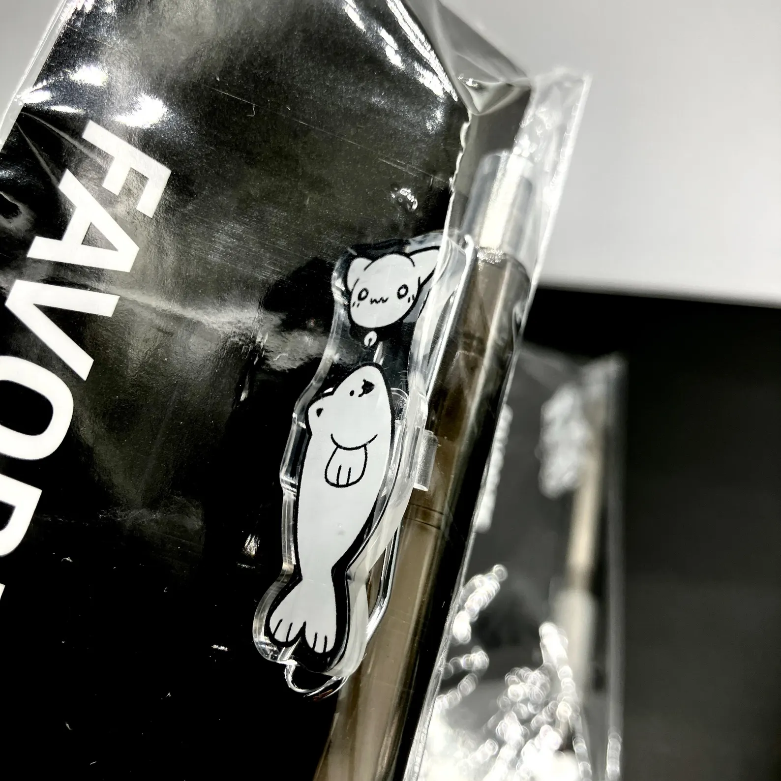 0.5mm Ghost Cat Black Ballpoint Pen (Miso & Tuna)