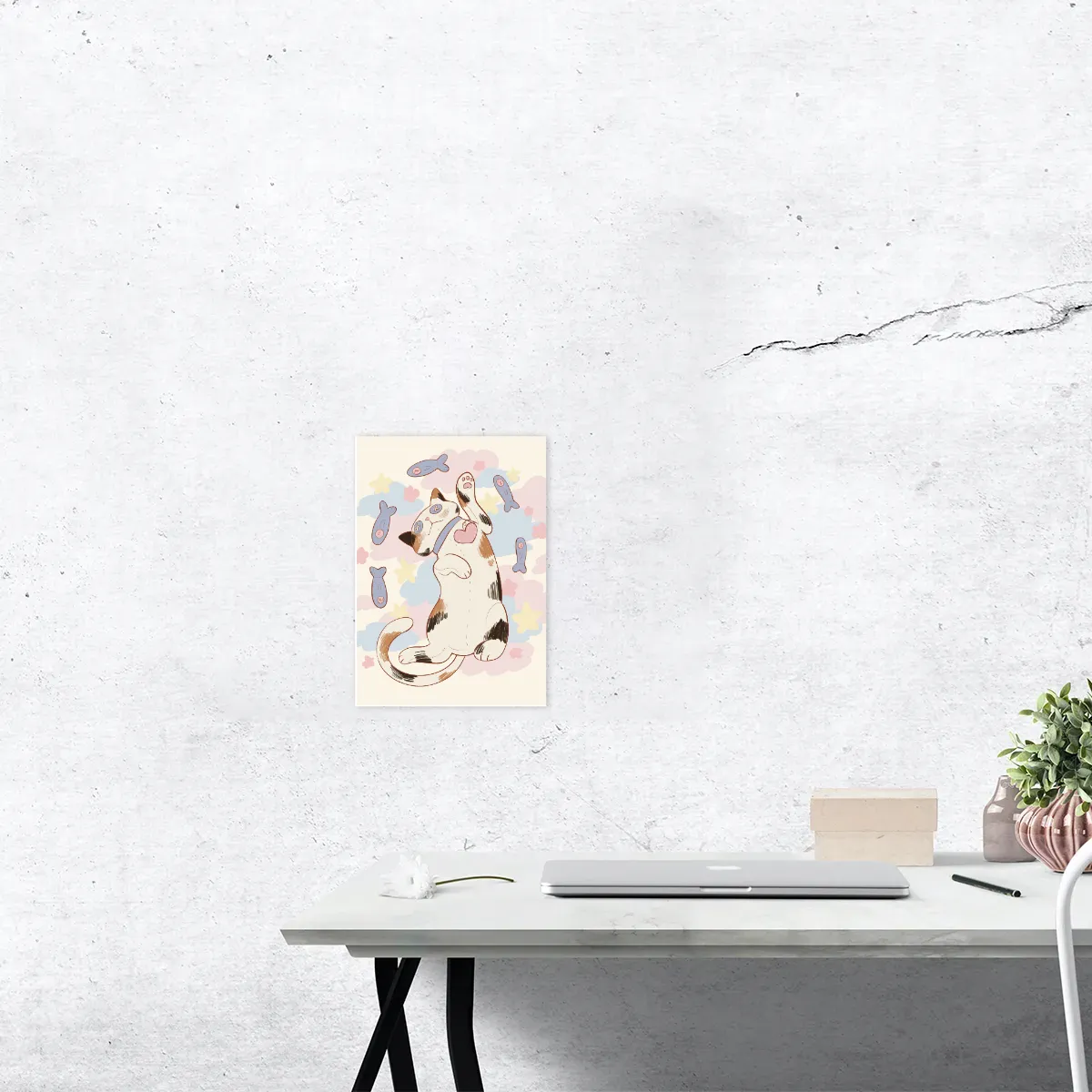 Cute Calico Cat Custom Poster Printing