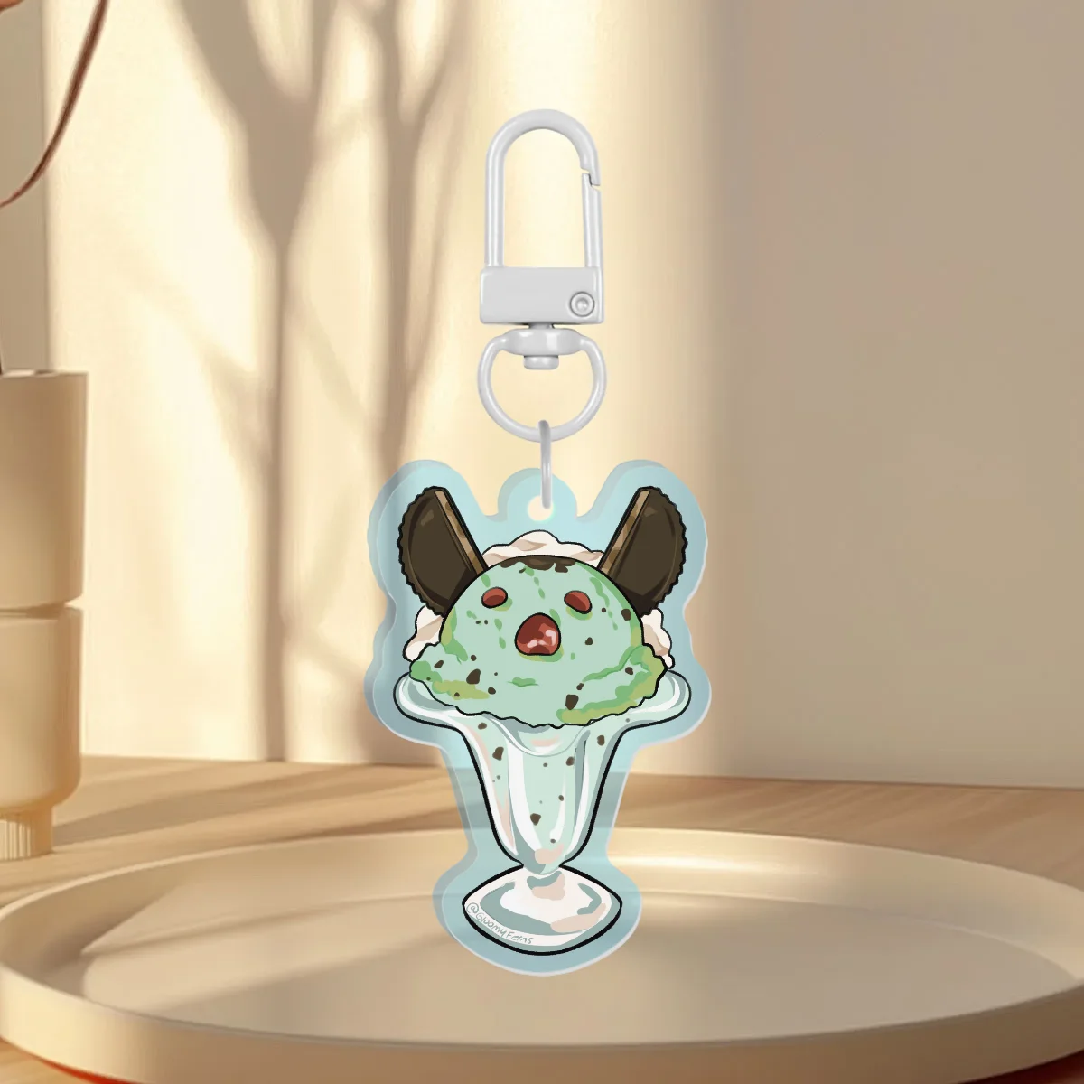 Mint Ice Cream Custom Colored Acrylic Keychains
