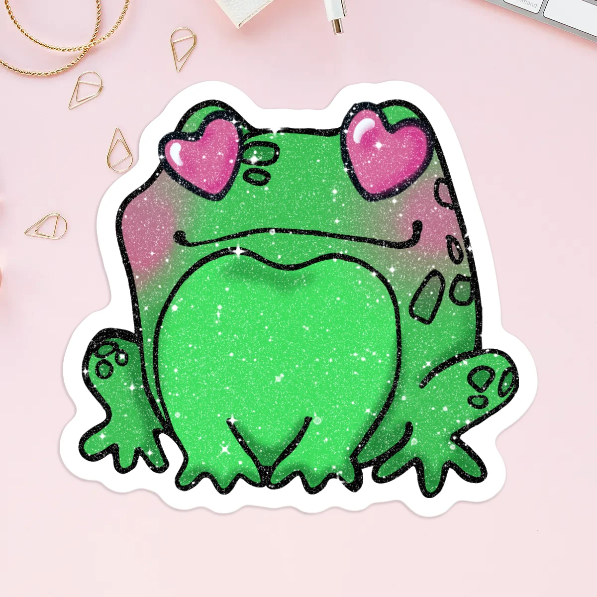 Moss in Love - Frog Sand Glitter Frosted Stickers