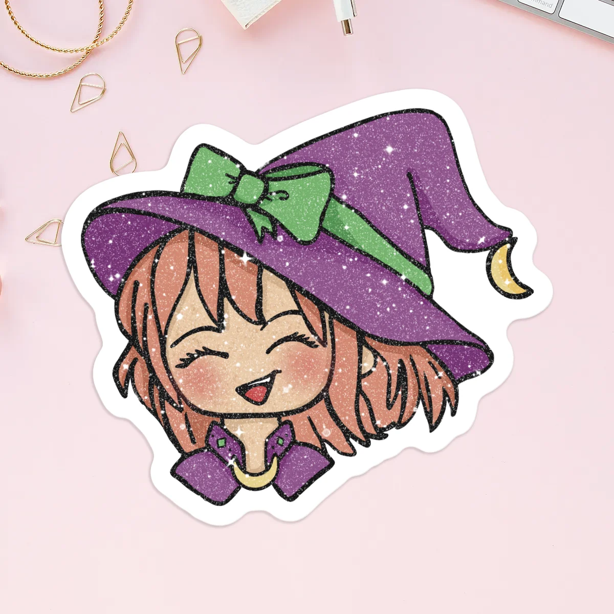 Happy Juniper Emoji Sand Glitter Frosted Stickers