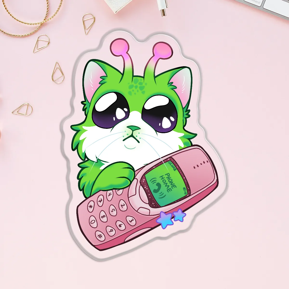 Alien Cat Glorpo Clear Acrylic Pins