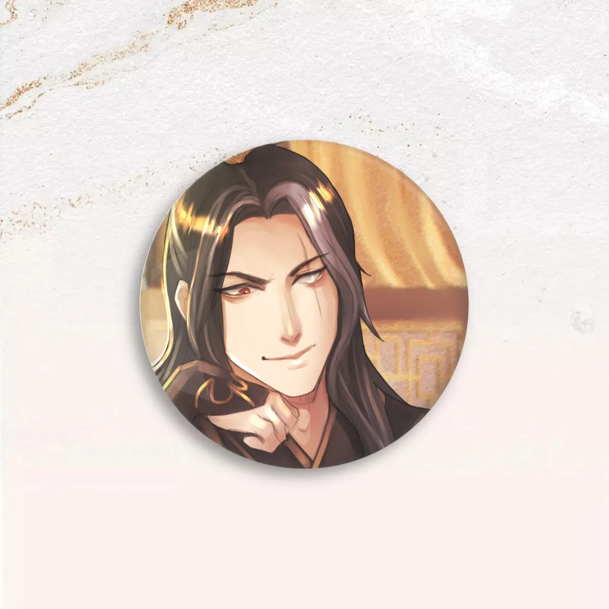 The Obsidian Emperor's Gaze Round Button Pins