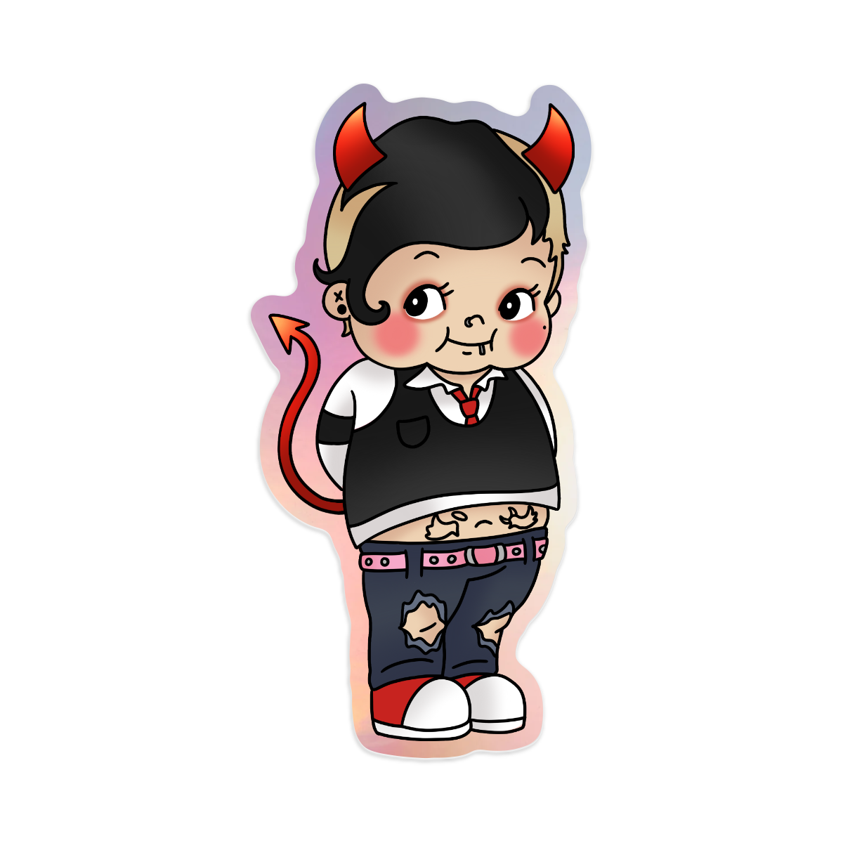 Devil Frankie Holographic Stickers