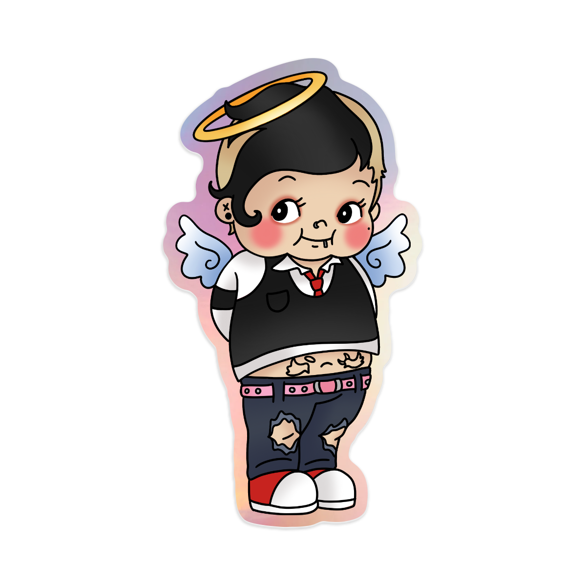 Angel Frankie Holographic Stickers