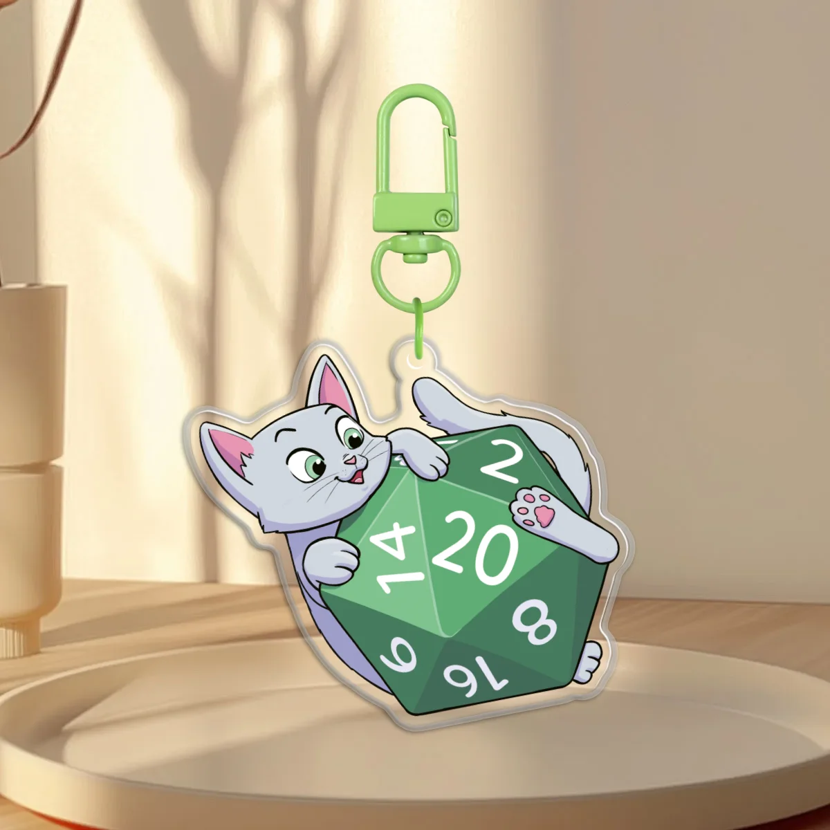 Critical hit dice and cat keychain