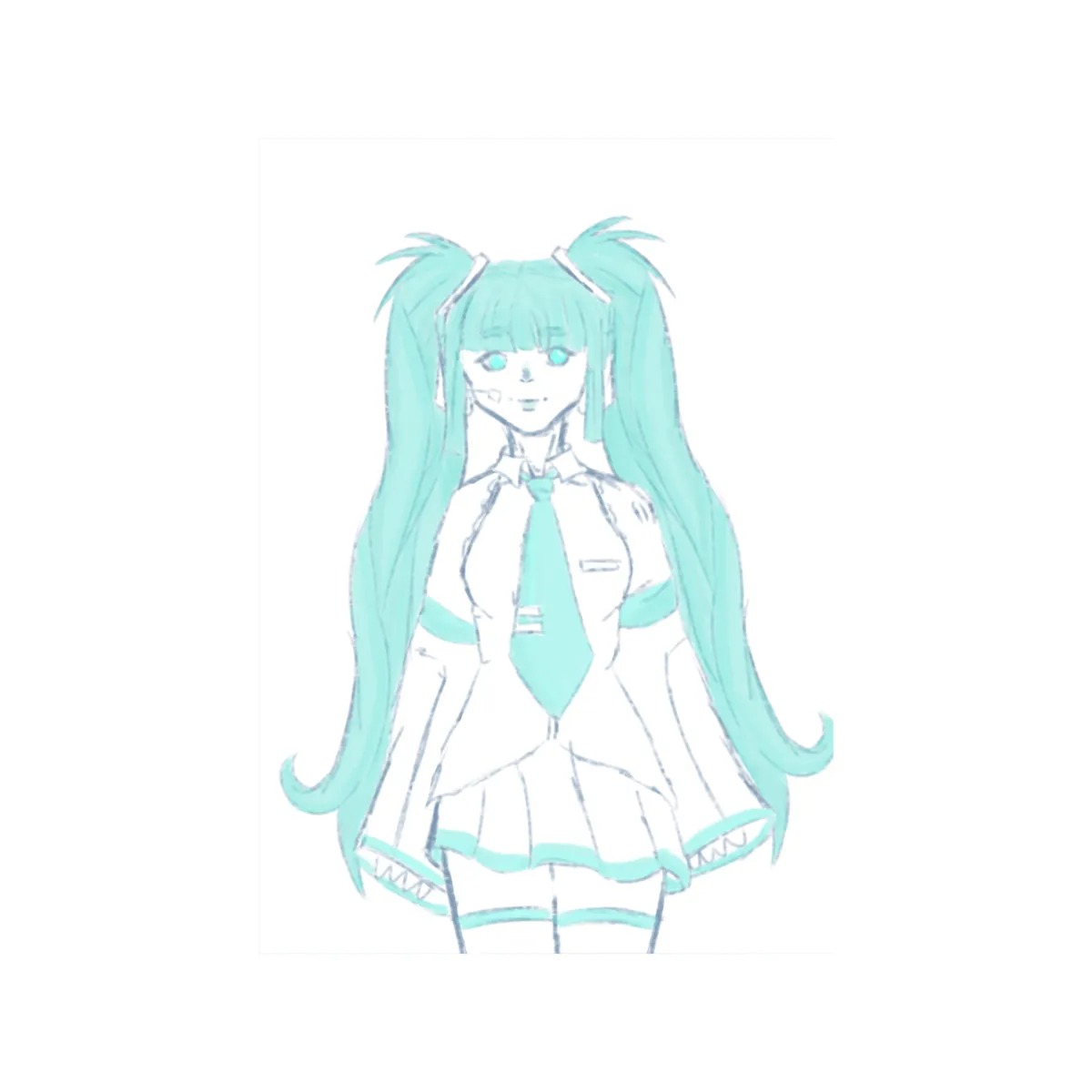 Two toned hatsune miku print