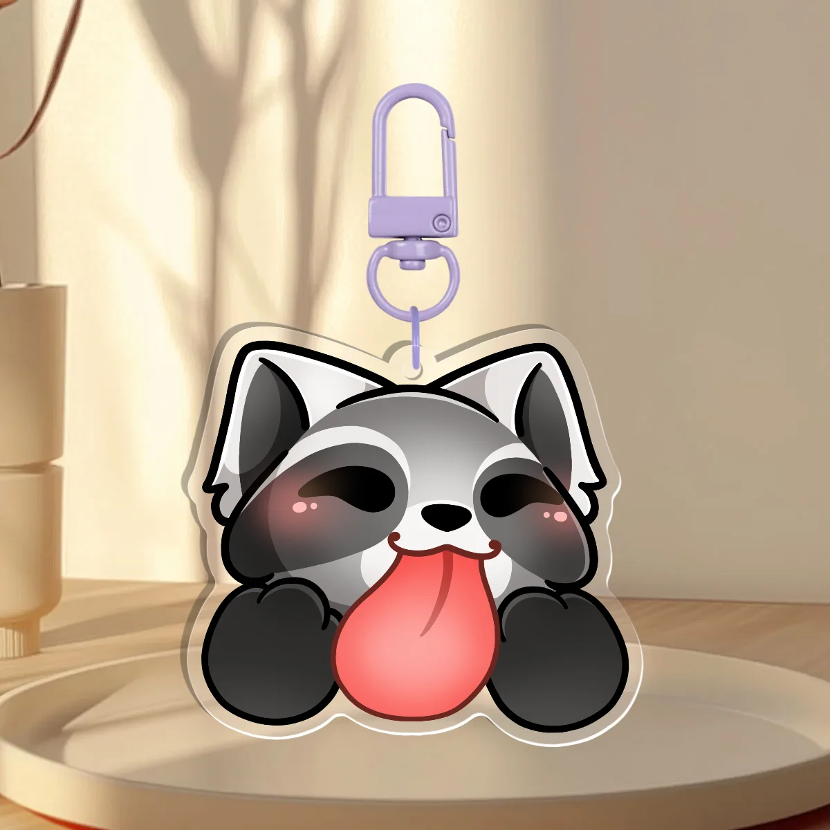 Raccoon Lick Acrylic Keychain