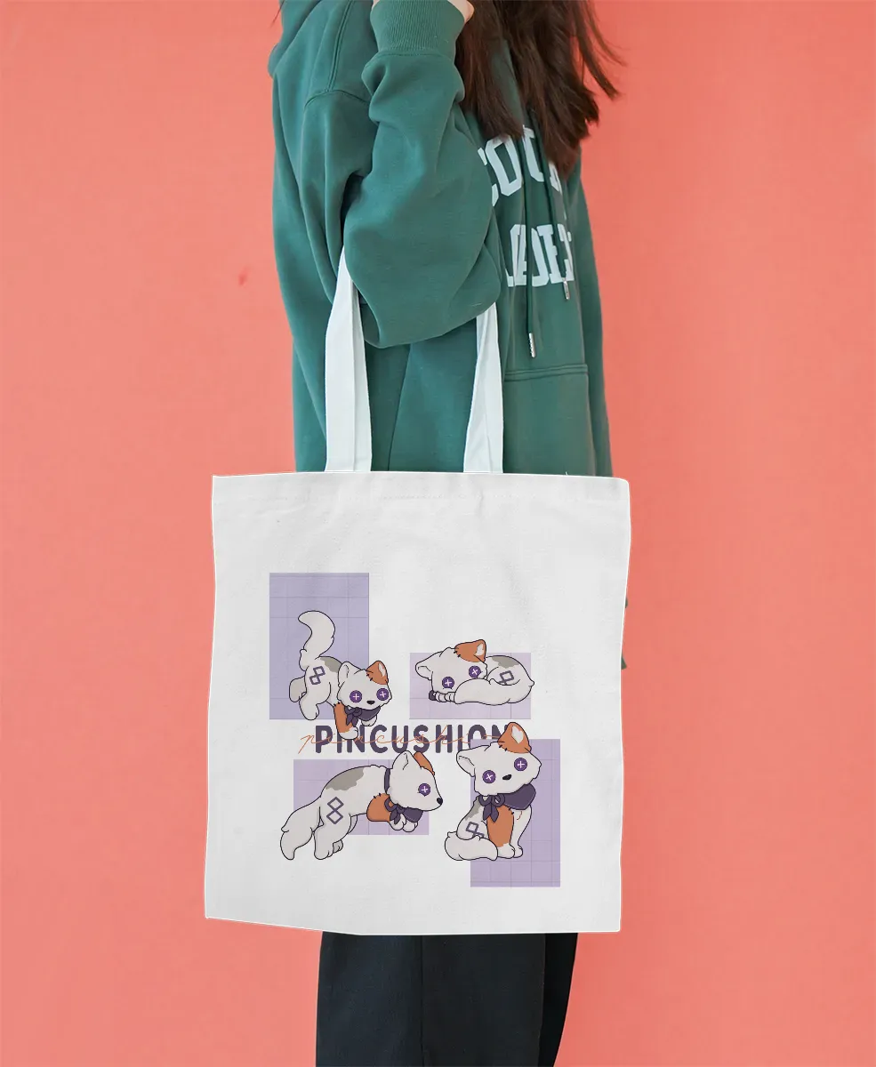 Pincushion Large Canvas Tote Bag