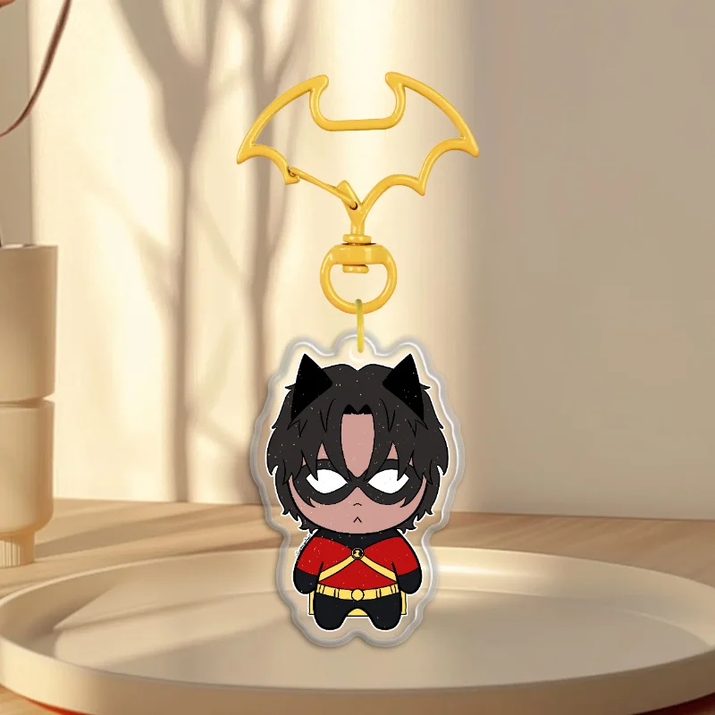 Red robin Clear Acrylic Glitter Keychains