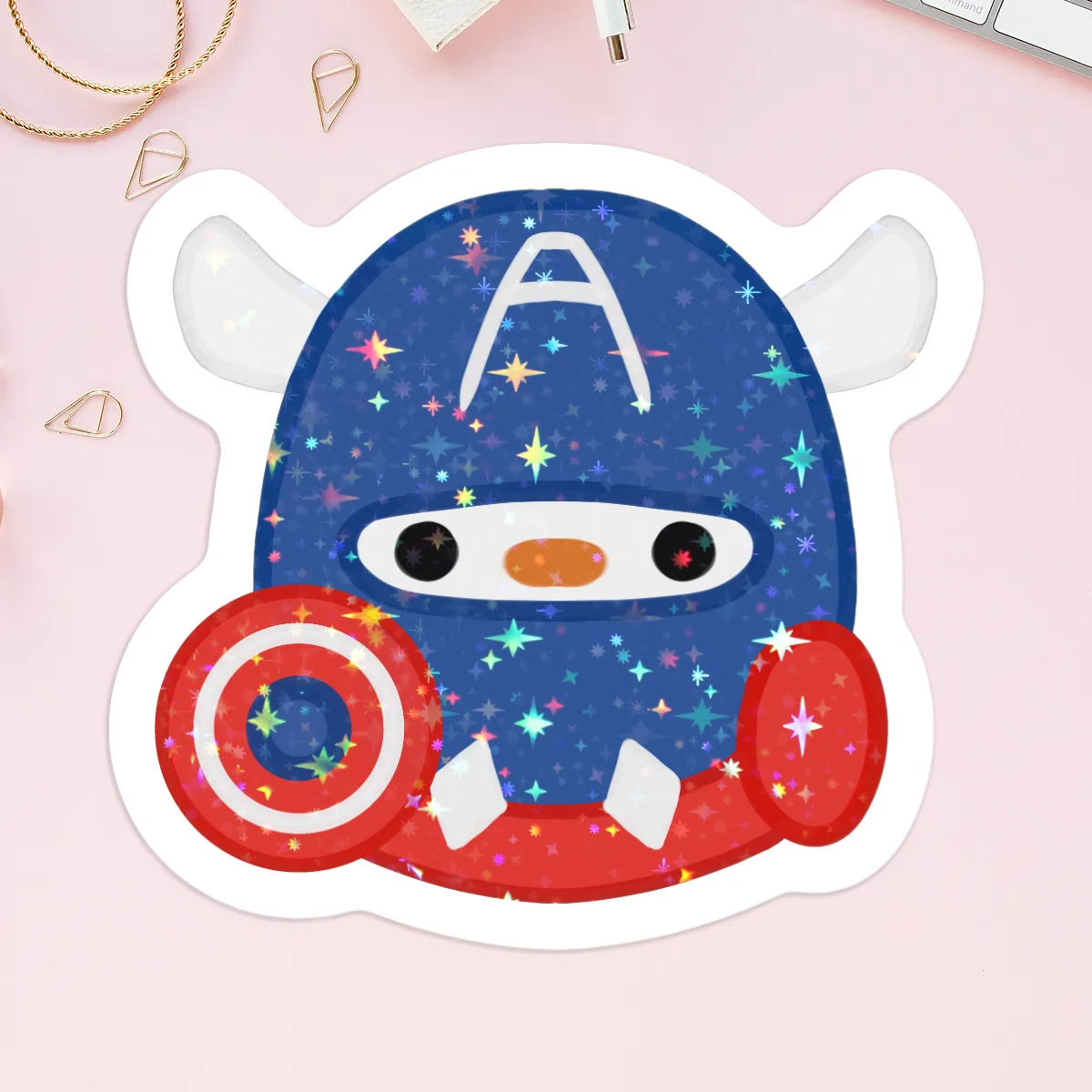 Captain America Chick Vinyl Holographic Stickers