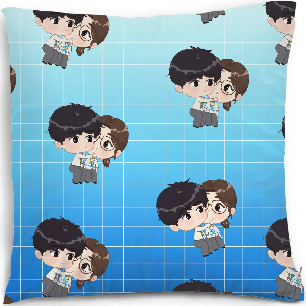 Viarkin Square Throw Pillow - Blue