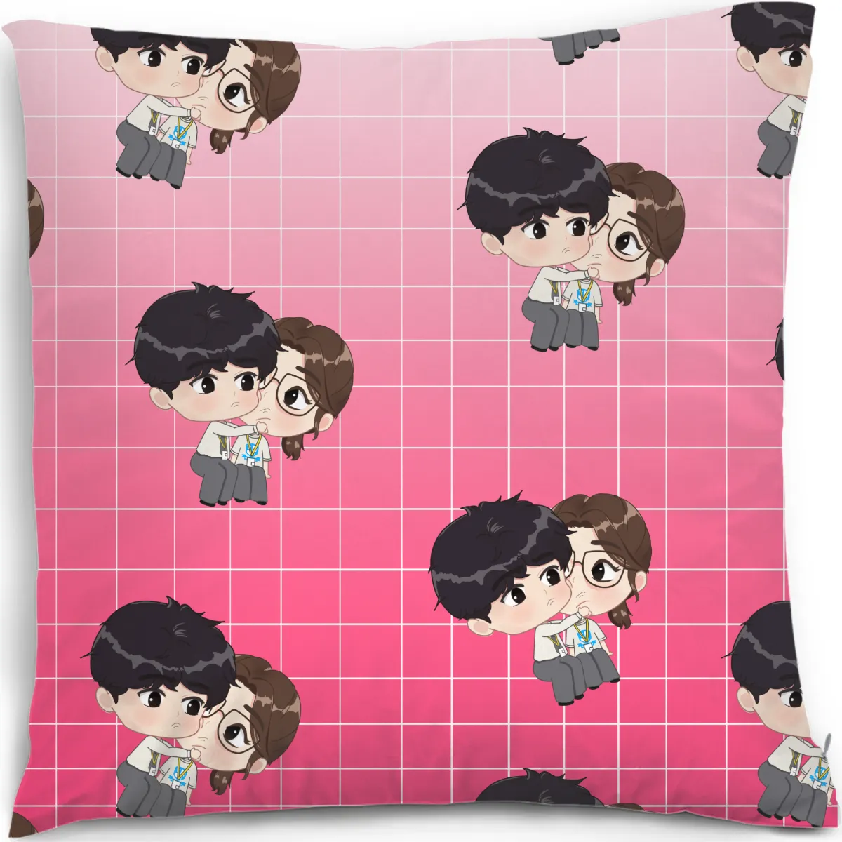 Viarkin Square Throw Pillow - Pink