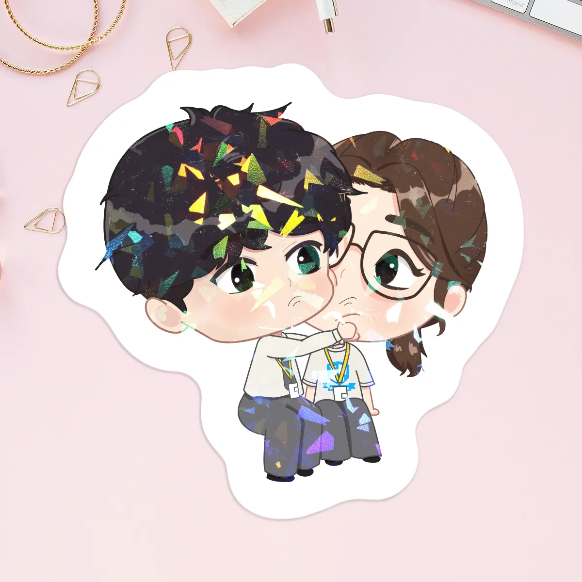 Viarkin Couple Vinyl Holographic Stickers