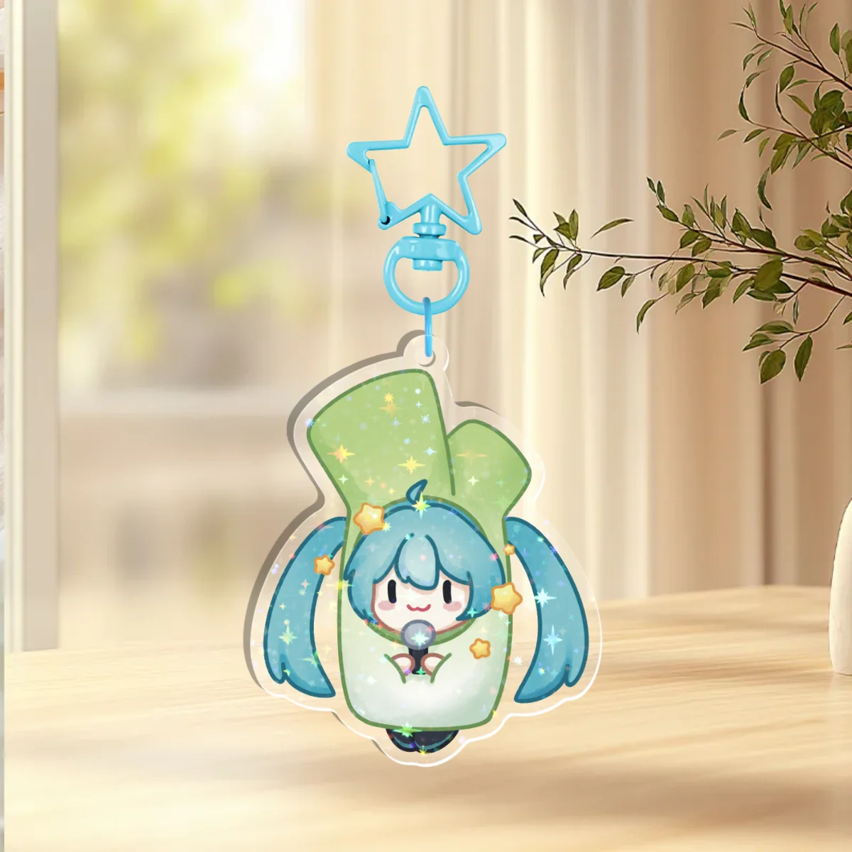 matching miku leek keychain