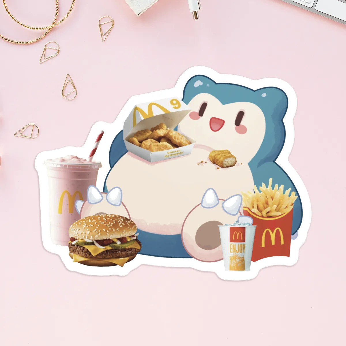 5x fast food stickers