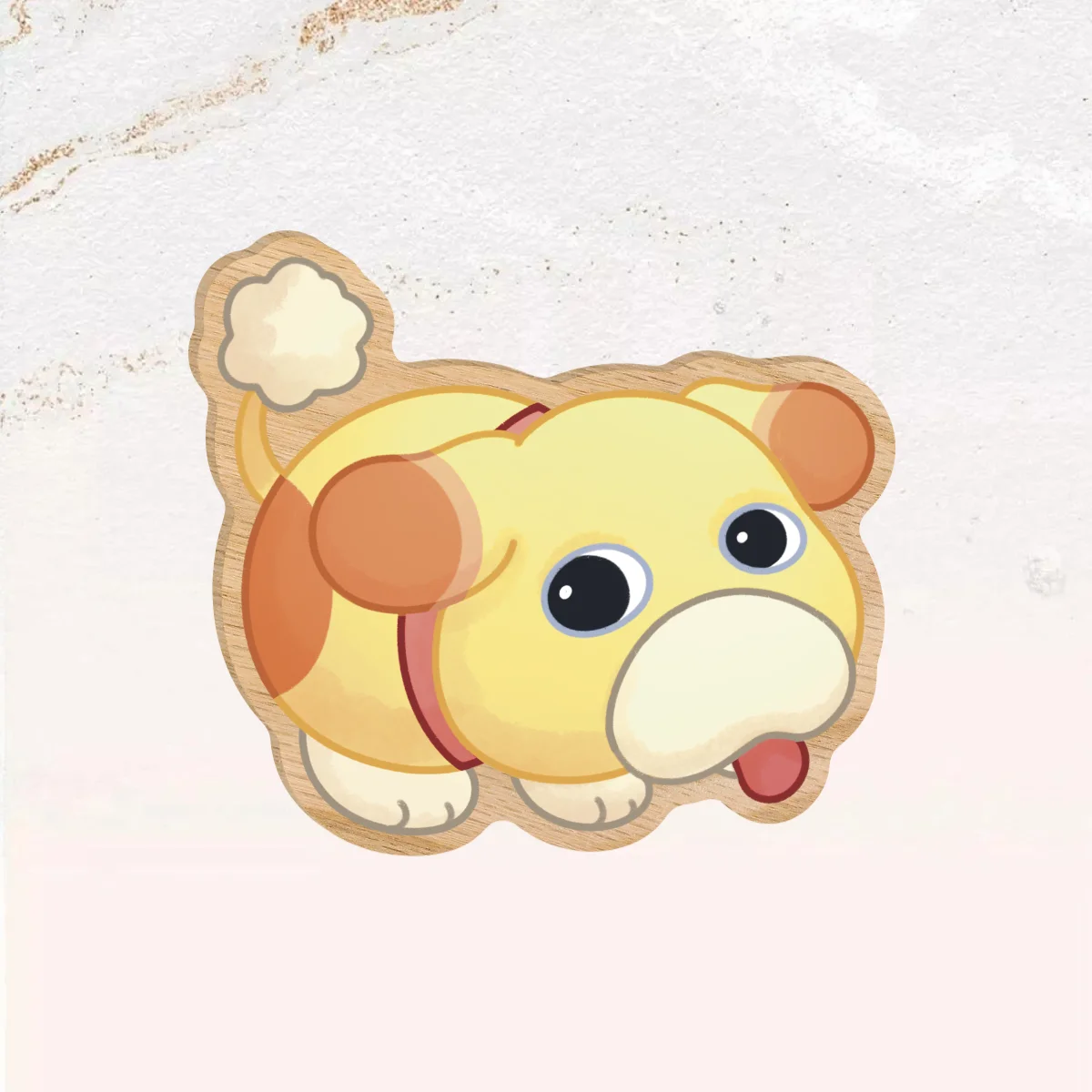 yellow dog wooden pin