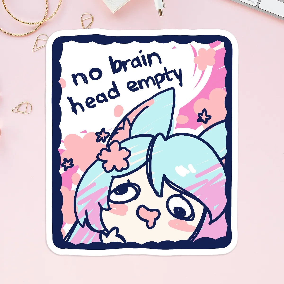 Silvervale no brain head empty Sticker - Matte Vinyl (5)