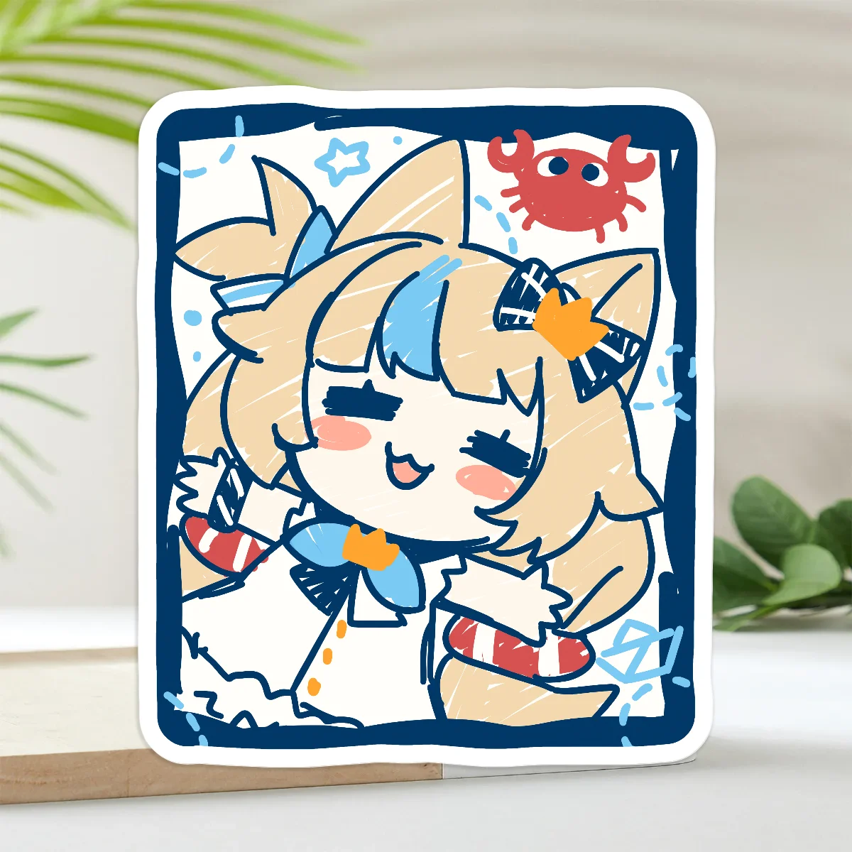 Saba Chibi Beach Sticker - Matte Vinyl (5)