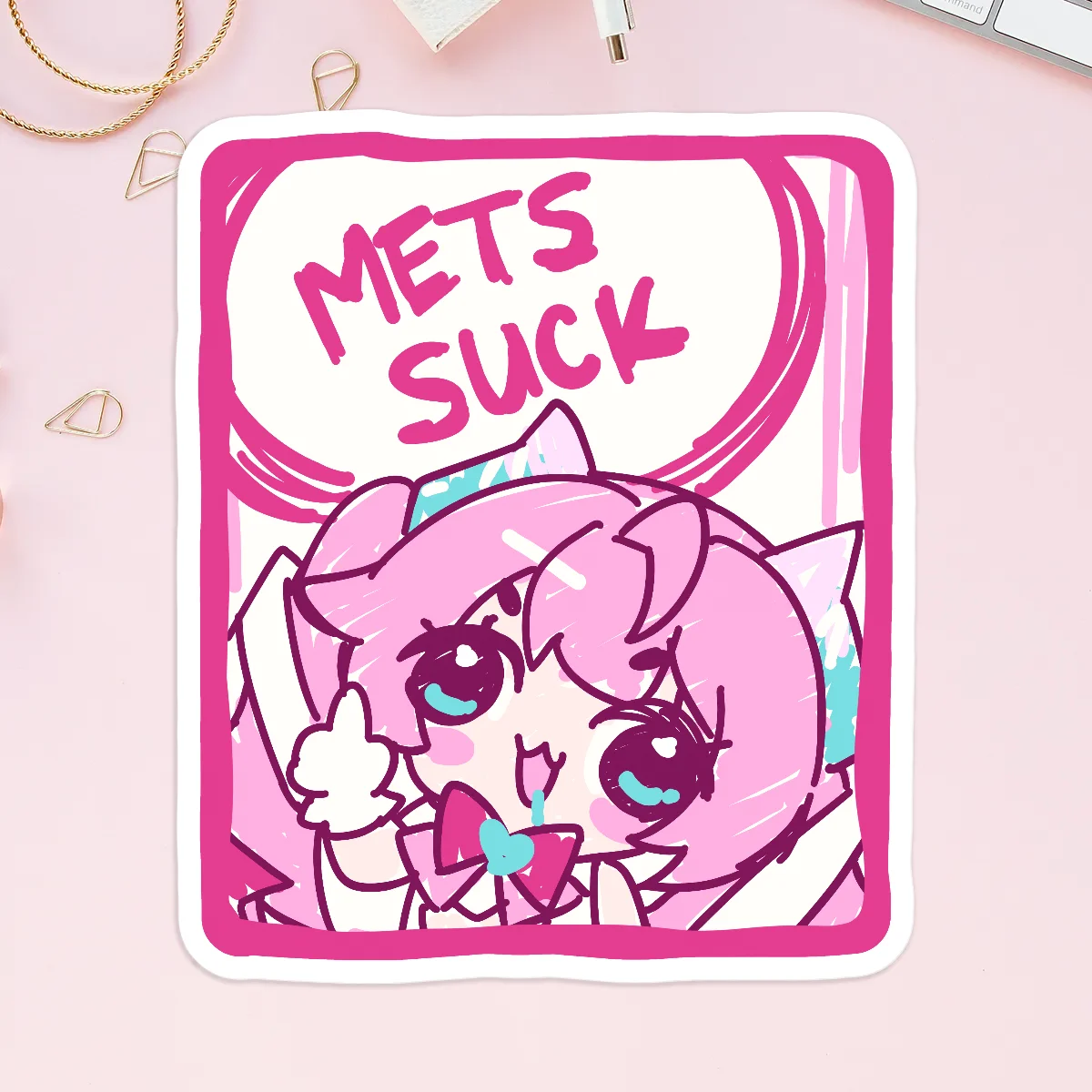 Chibidoki METS SUCK Sticker - Matte Vinyl (5)