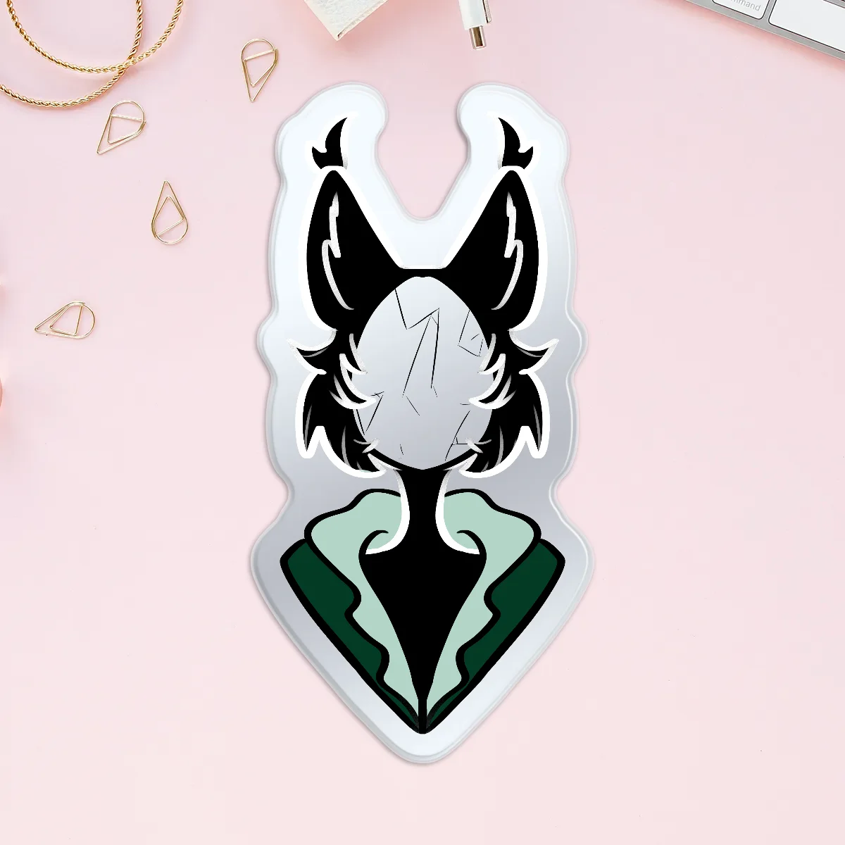 Cracked Mirror - acrylic pin
