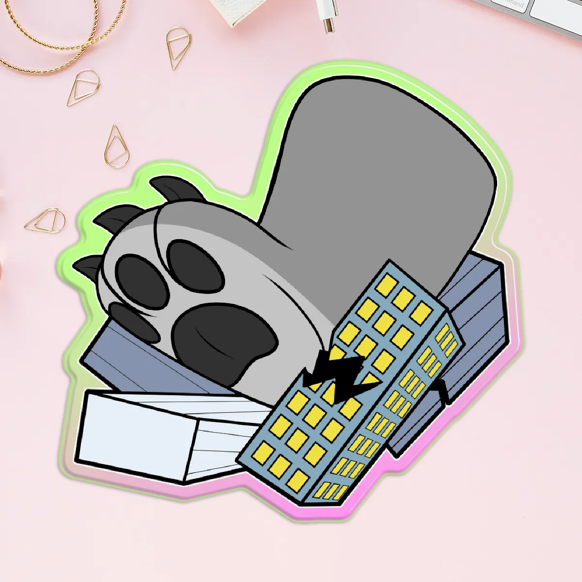 Stomp Rainbow Acrylic Rounding Pins - Furry