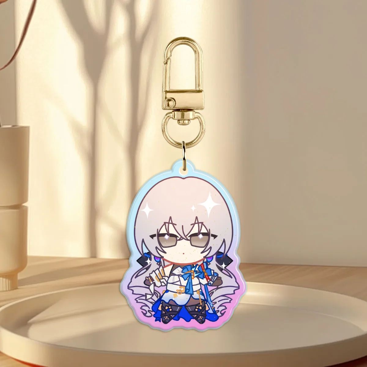 HSR Bronya Rainbow Glitter Acrylic Charm
