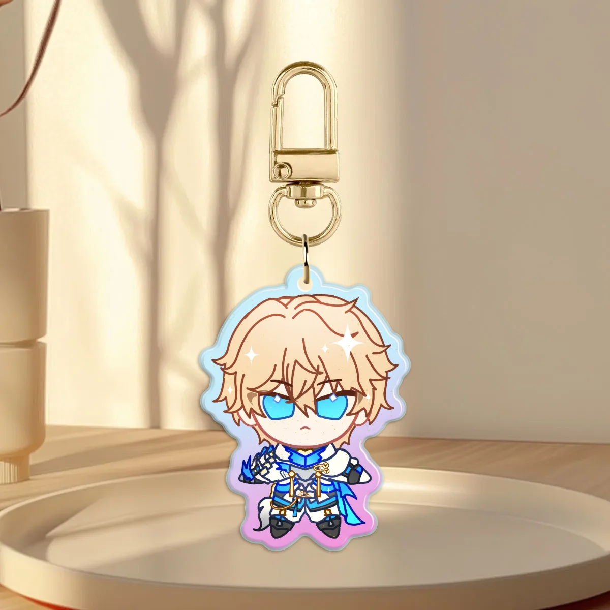 HSR Gepard Rainbow Glitter Acrylic Charm