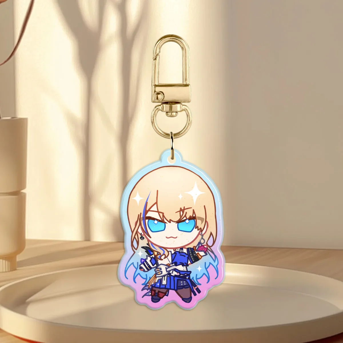 HSR Serval Rainbow Glitter Acrylic Charm