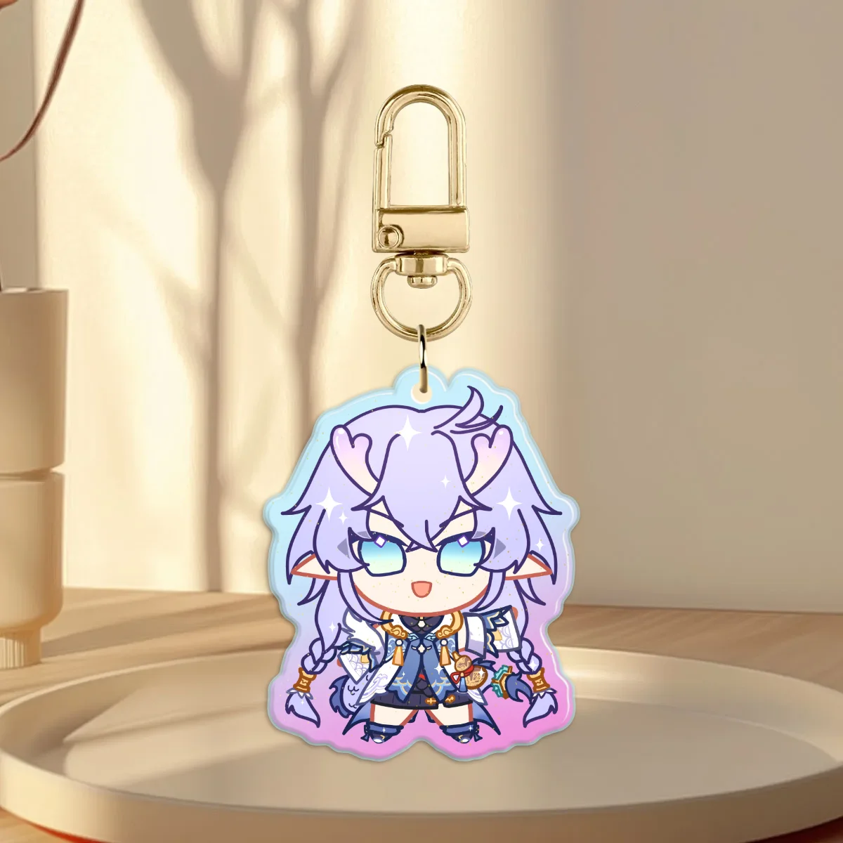 HSR Bailu Rainbow Glitter Acrylic Charm
