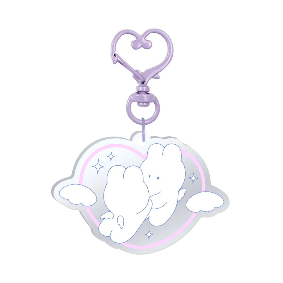 dancing bunnis - acrylic mirror keychain