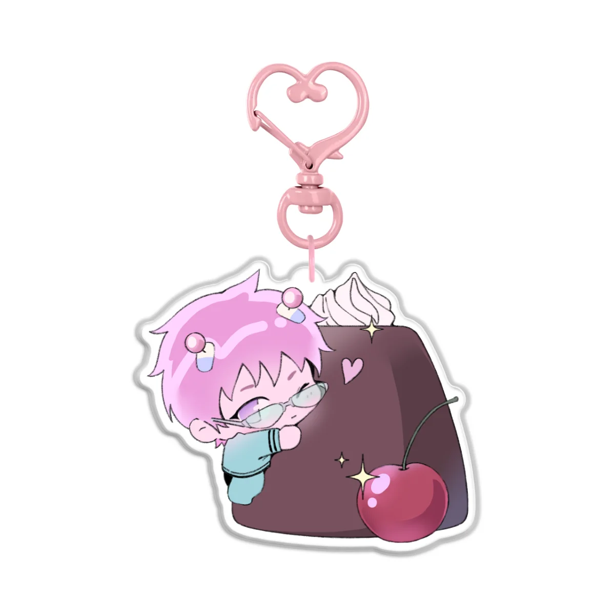 [saiki kusuo] saiki & coffee jelly - epoxy keychain