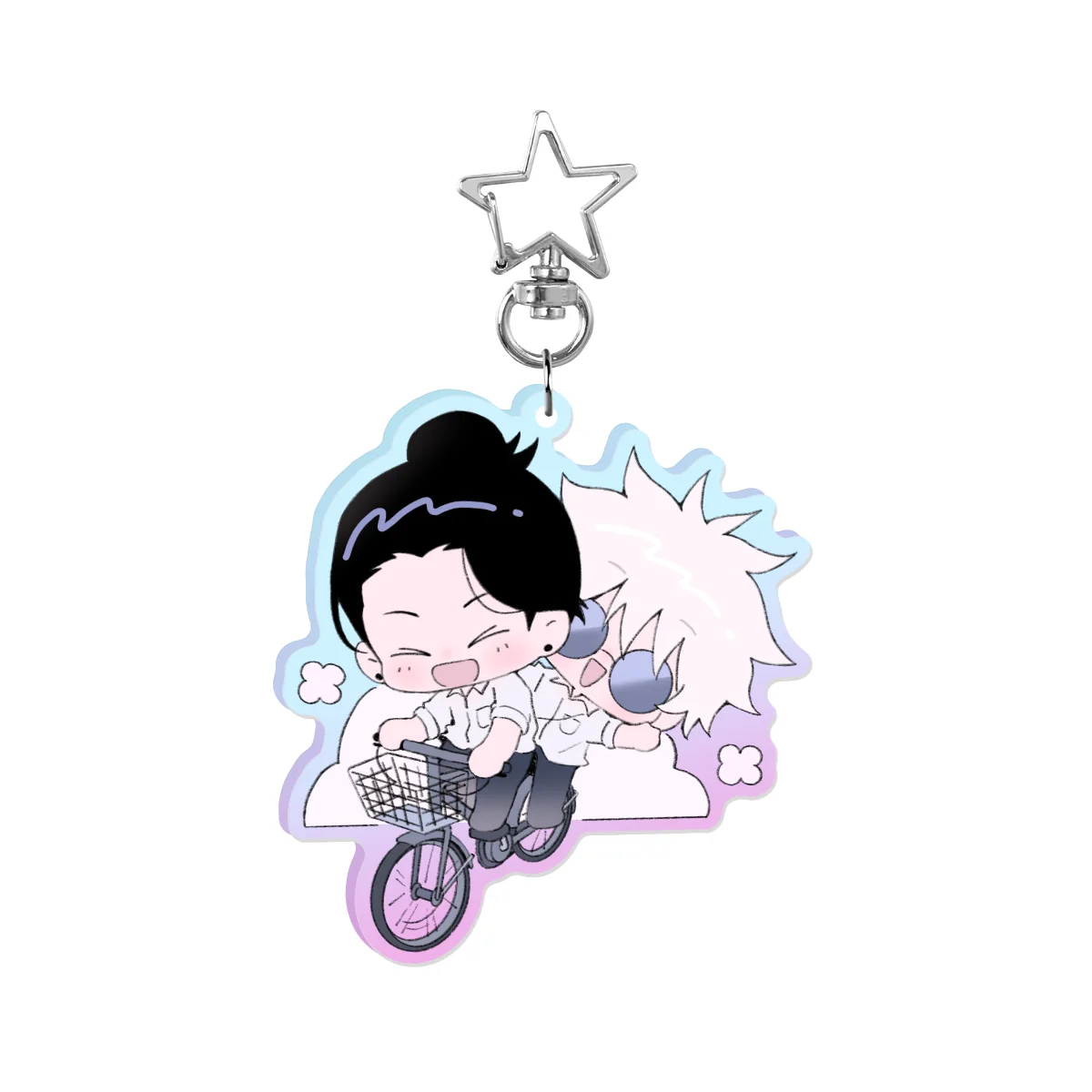 [JJK] gojo × geto - rainbow acrylic keychain