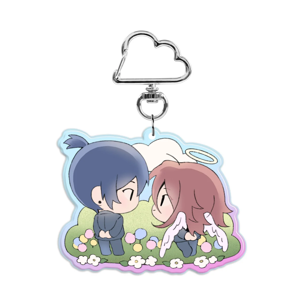[CSM] aki × angel - rainbow acrylic keychain