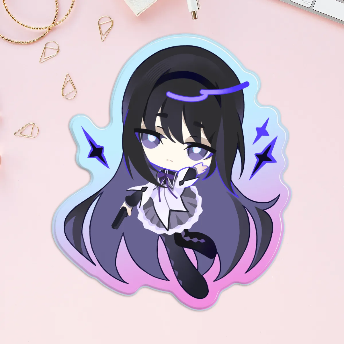 Homura Akemi - Rainbow Acrylic Pin