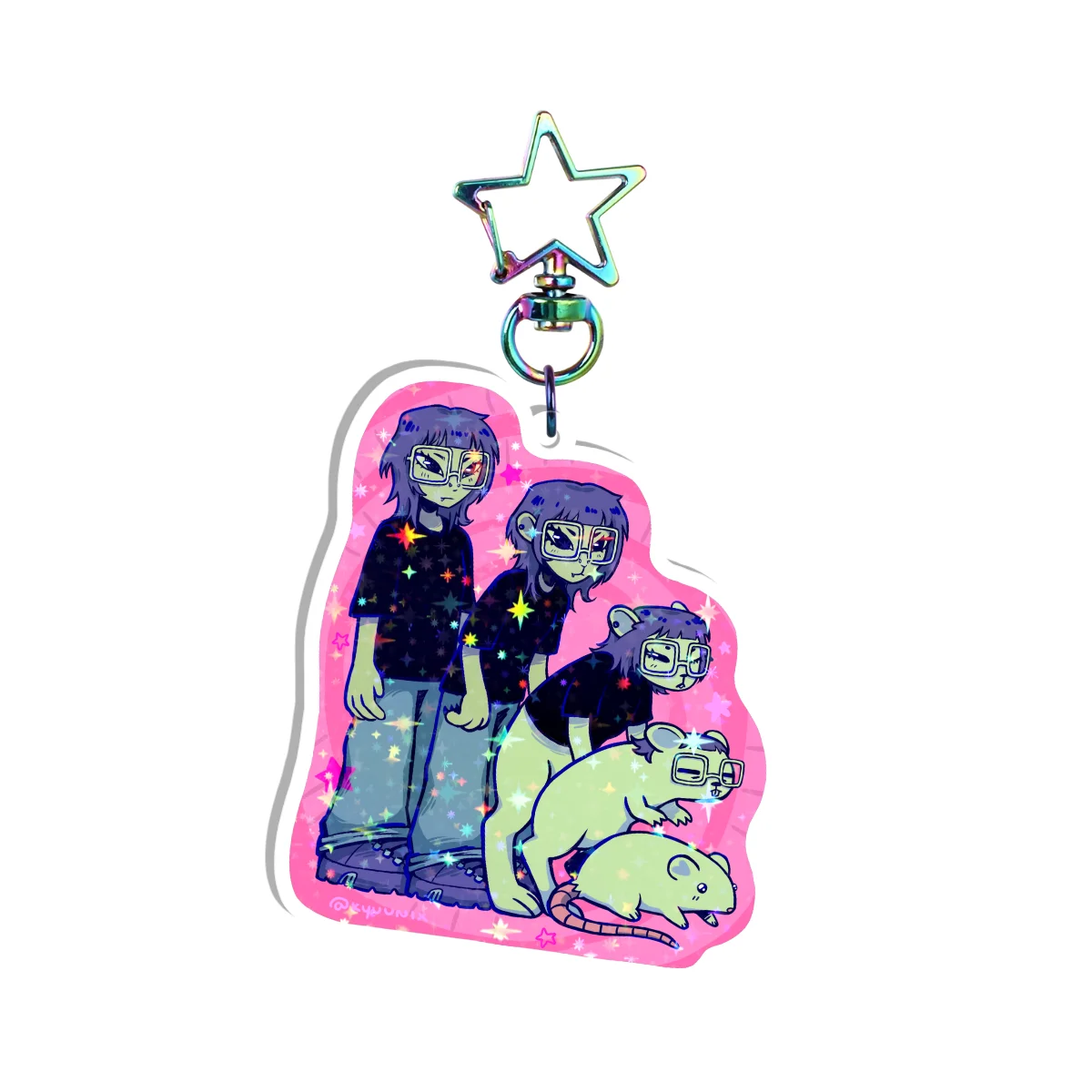 Rat | Holographic Keychain