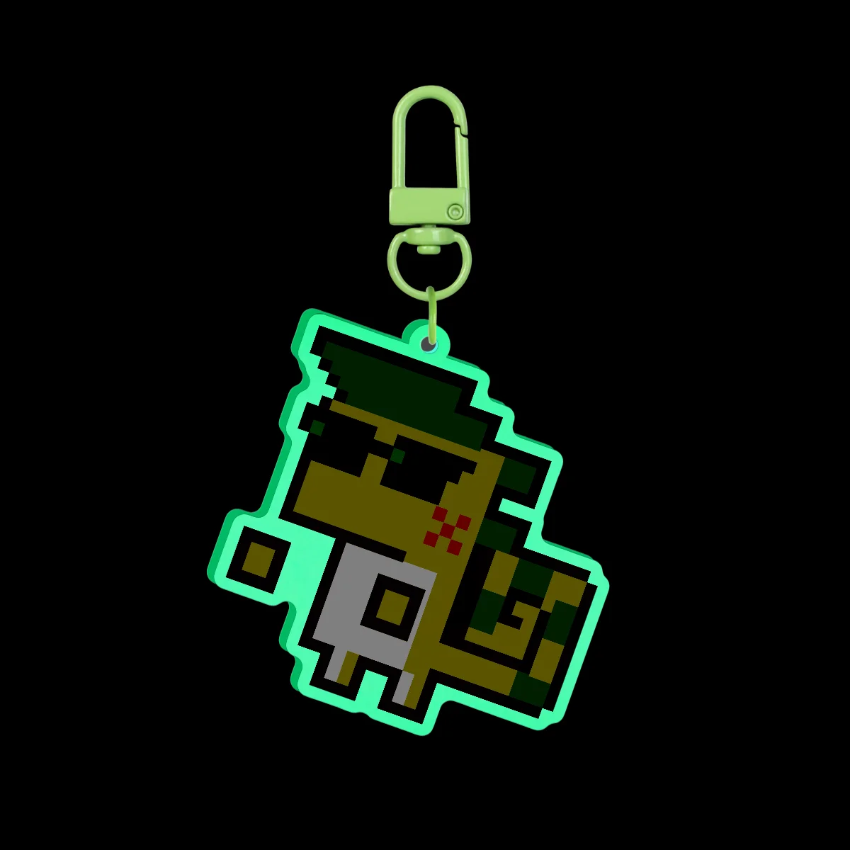Genshin Impact Kinich Ajaw Glow In The Dark Acrylic Keychain