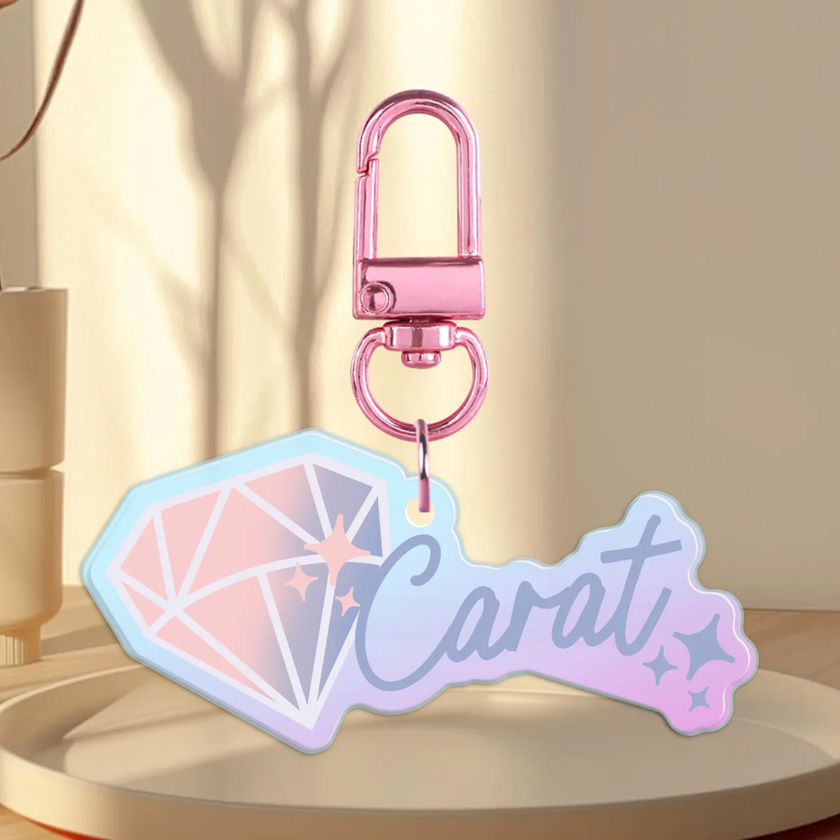 Carat Rainbow Acrylic Rounding Keychains