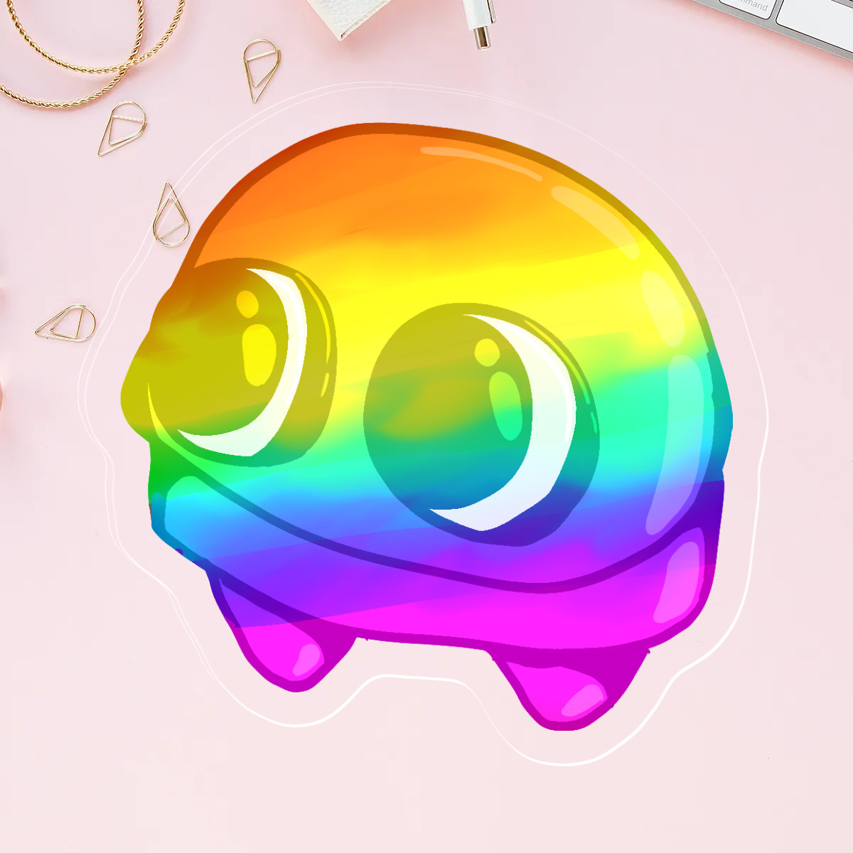 Rainbow R.E.P.O Clear Acrylic Pin