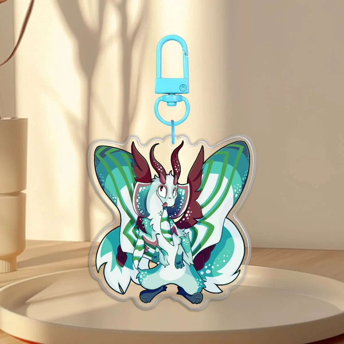 Diabolical mantis-dragon Epoxy Keychain