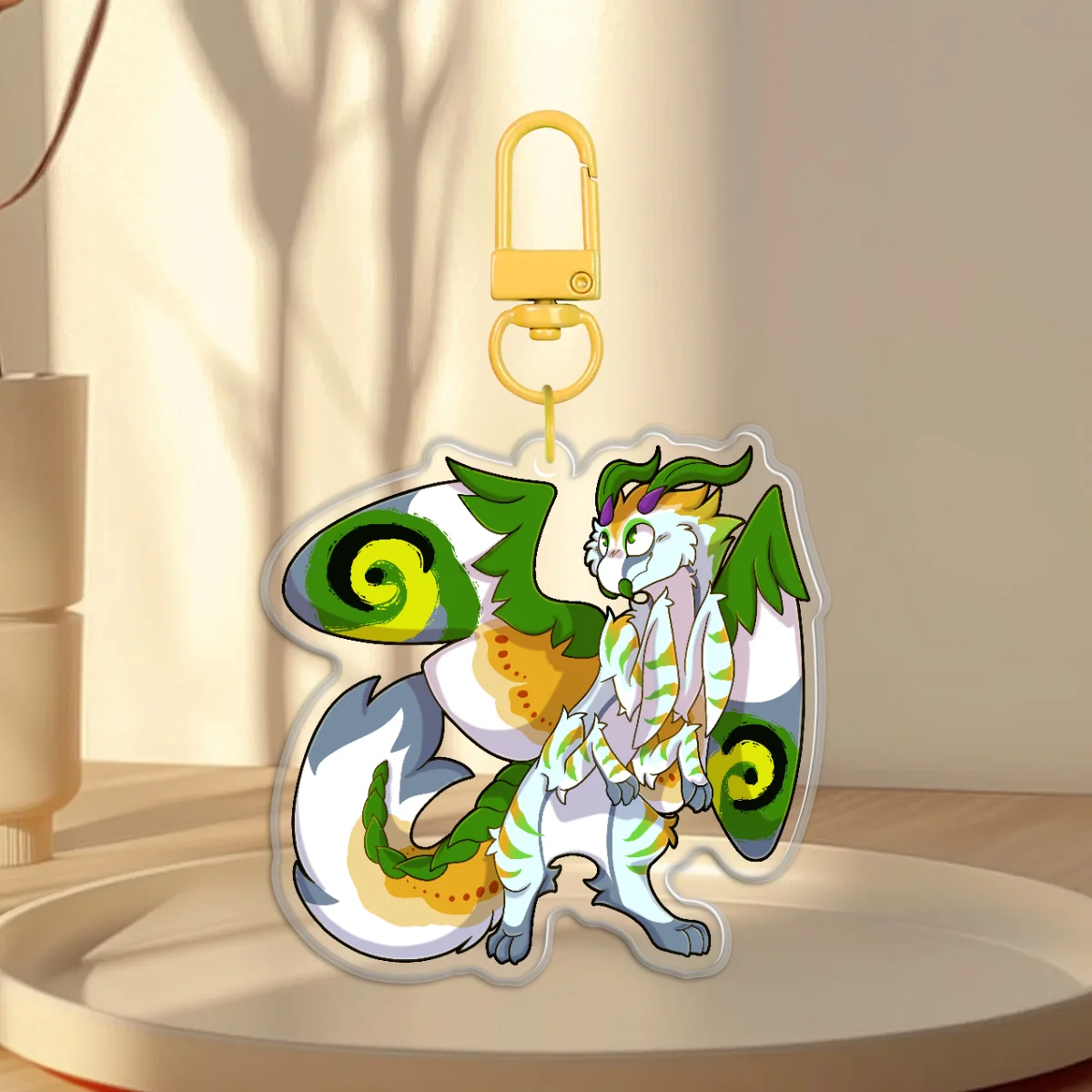 Flower mantis-dragon Epoxy Keychain
