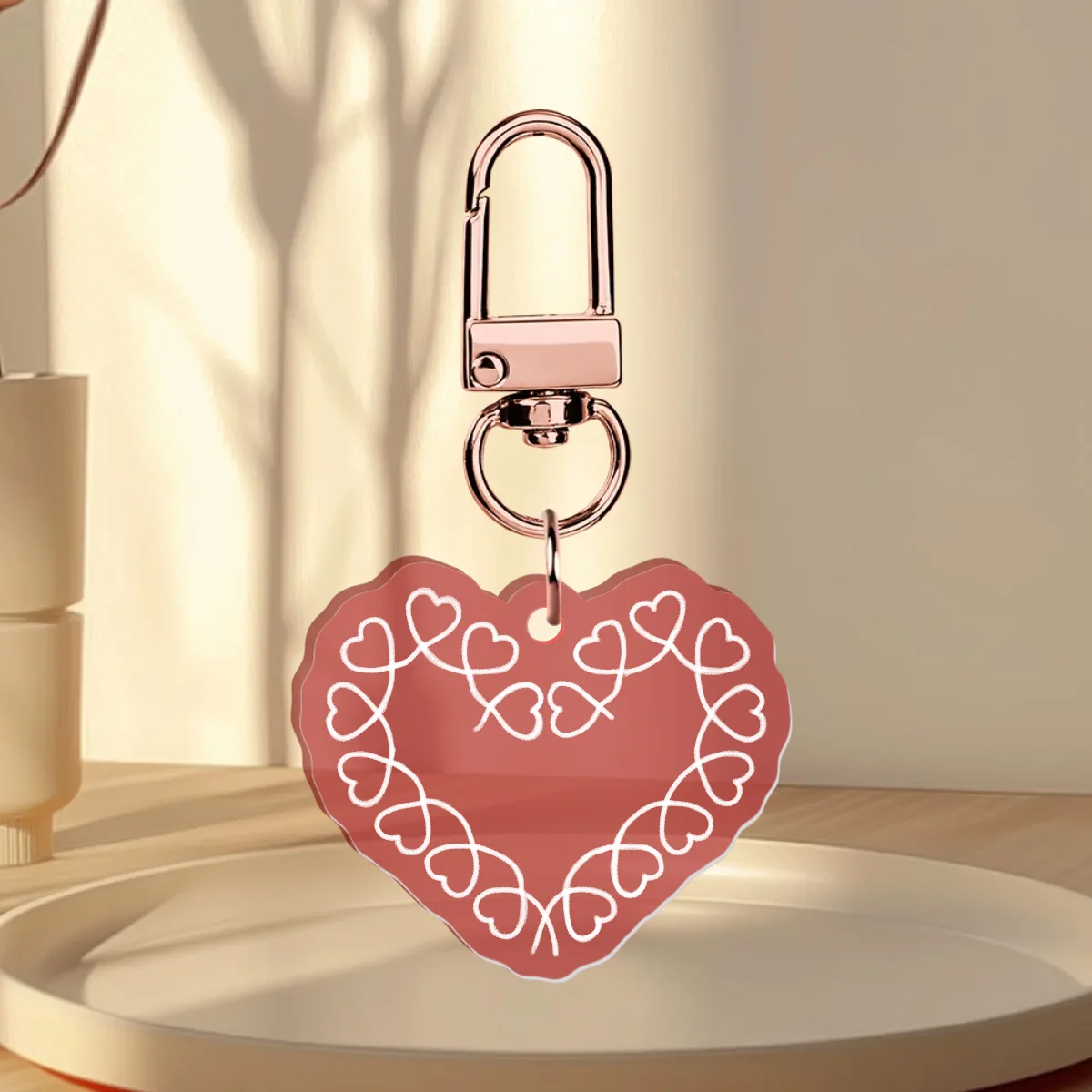 Translucent Red Heart Keychain