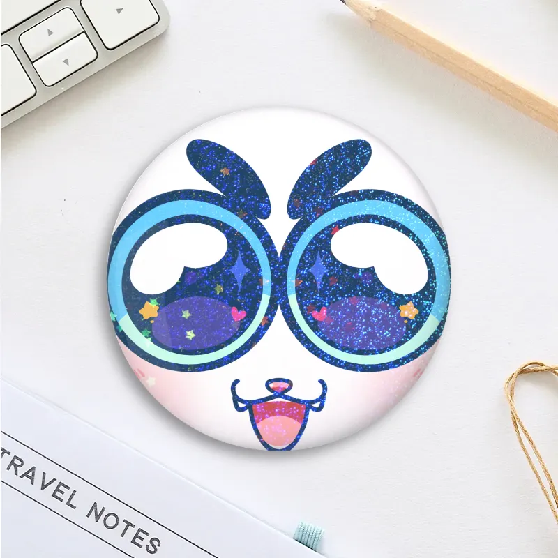 Big Ol' Eyes {White Cat} Button