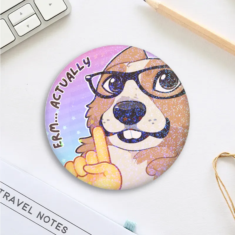 Erm Actually Dog Button