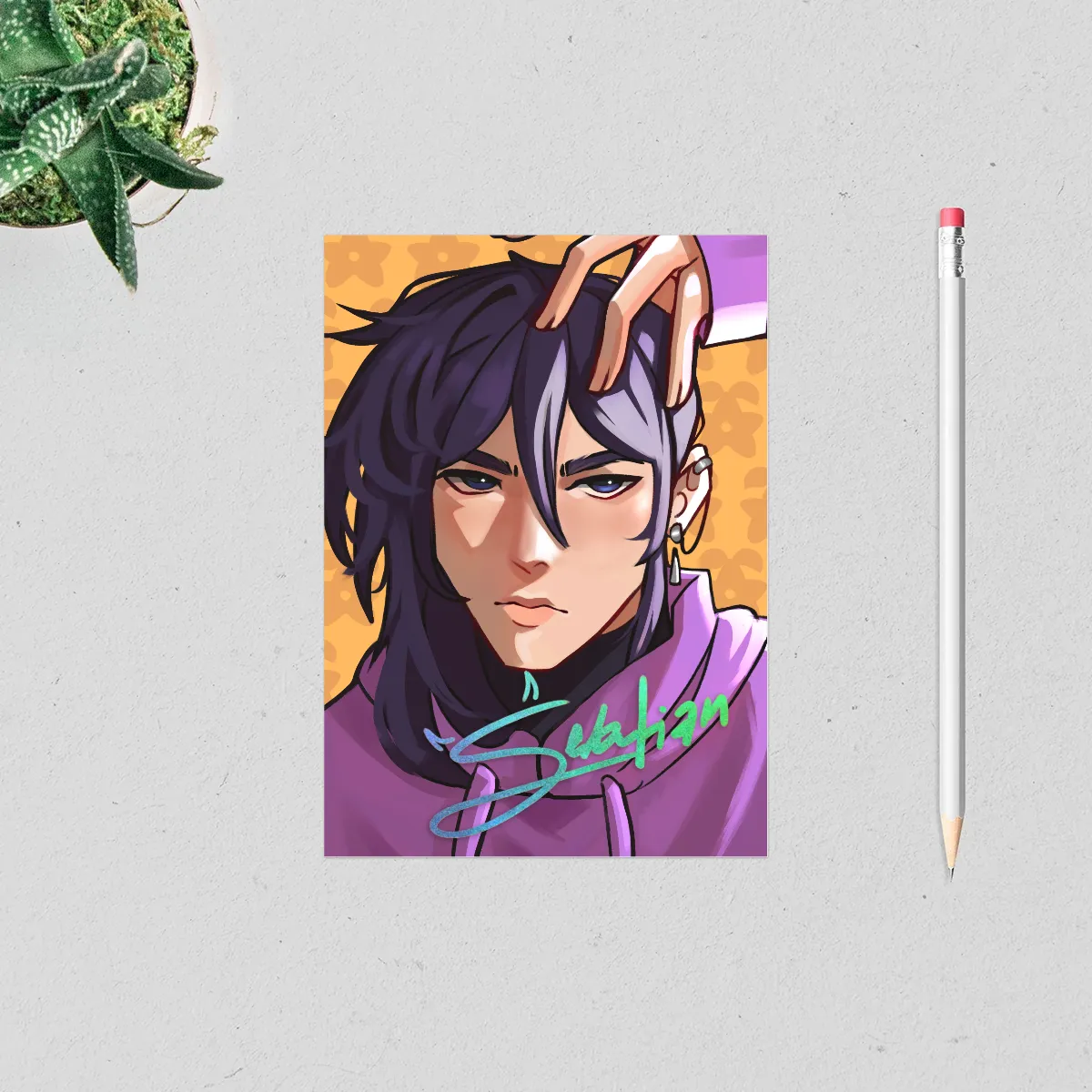 Sebastian Holographic Card Print